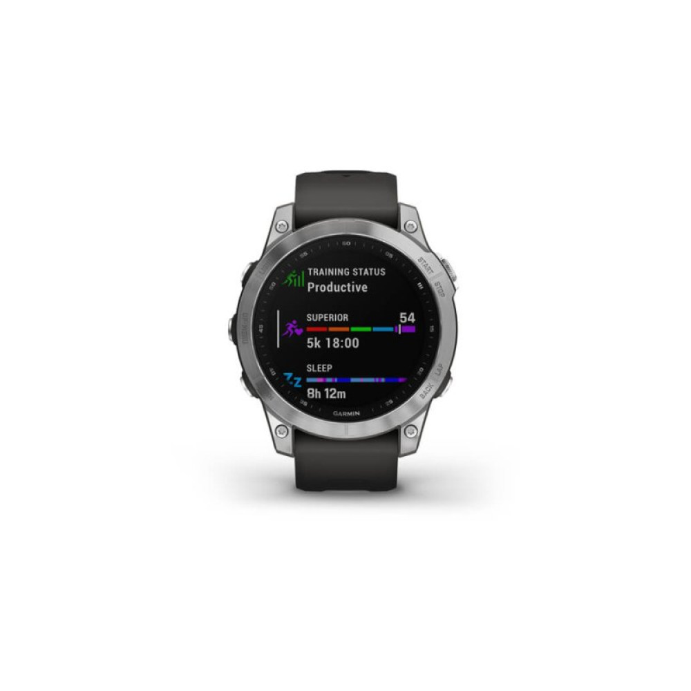 Смарт-часы Garmin fenix 7, Silver w/Graphite Band, GPS (010-02540-01)