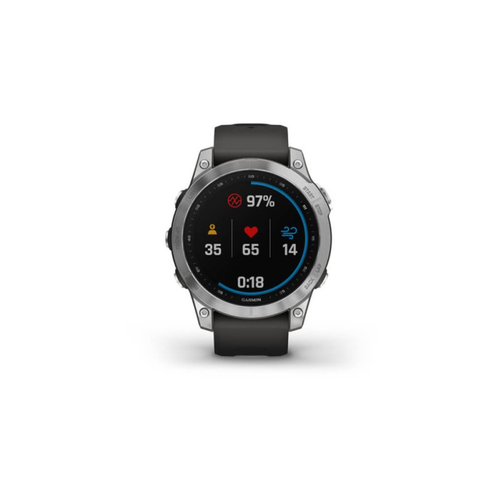 Смарт-часы Garmin fenix 7, Silver w/Graphite Band, GPS (010-02540-01)