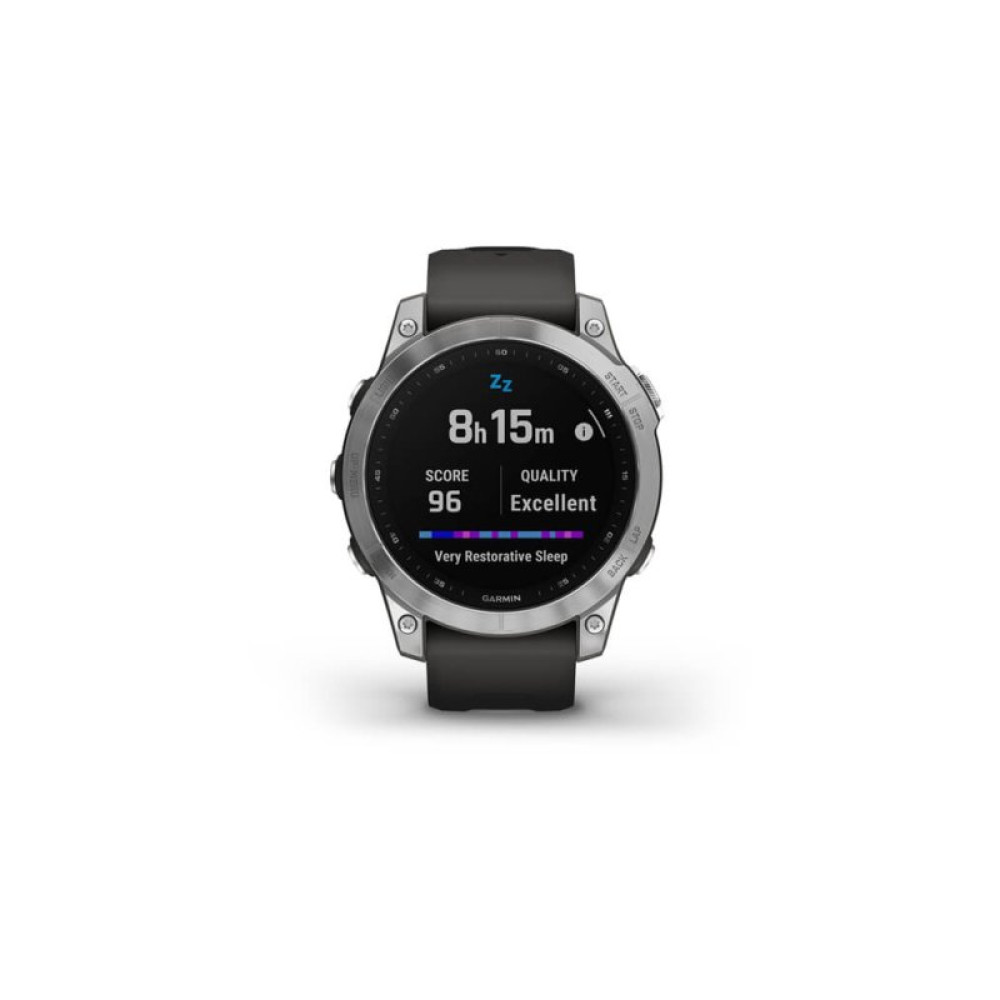 Смарт-часы Garmin fenix 7, Silver w/Graphite Band, GPS (010-02540-01)
