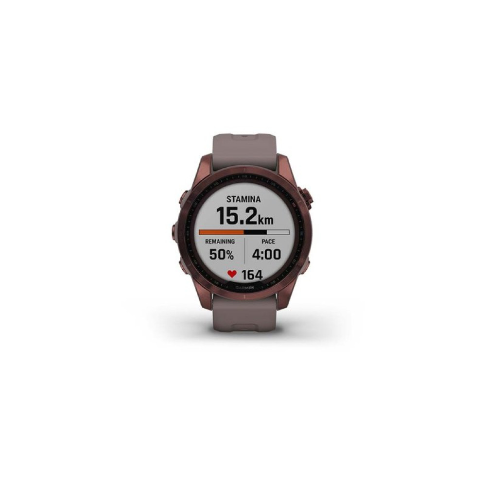 Смарт-годинник Garmin fenix 7S Sapphire Sol, Dark Bronze Ti w/Shale Gray Band, GPS (010-02539-29)