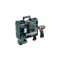 Шуруповерт Metabo PowerMaxx BS Basic, 10.8V 2x2Aг, кофр, набір приладдя 63 шт (600080880)