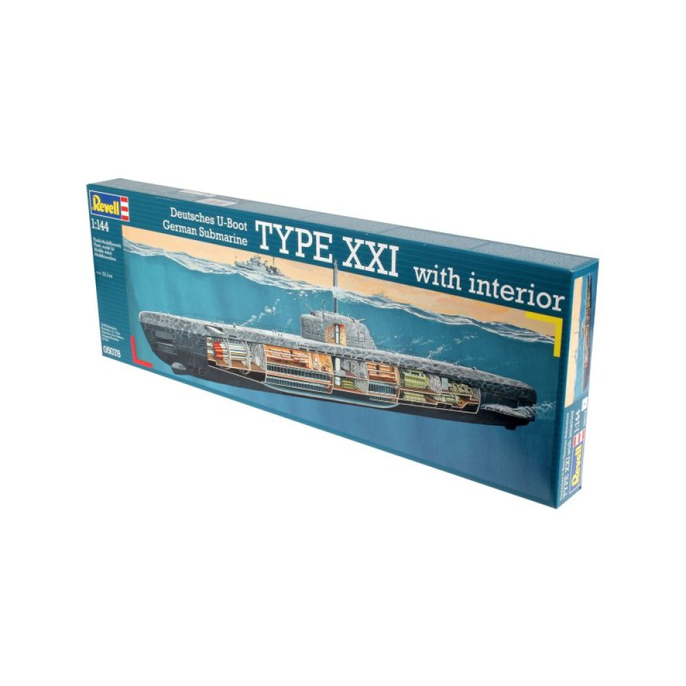 Сборная модель Revell Подлодка Type XXI с интерьером, уровень 4, 1:72 (RVL-05078) Сборная модель Revell Подлодка Type XXI с интерьером, уровень 4, 1:72 (RVL-05078)