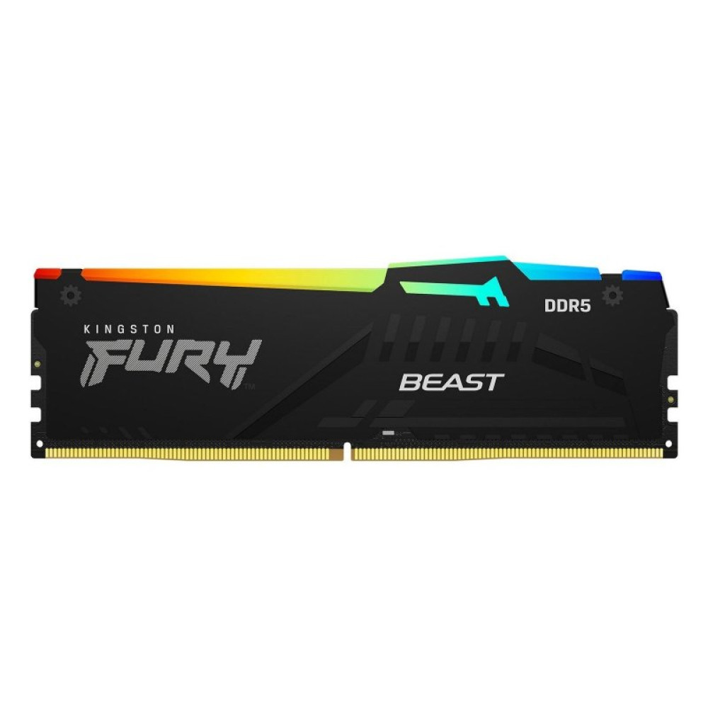 Модуль памяти для компьютера DDR5 16GB (2x8GB) 4800 MHz FURY Beast RGB Kingston Fury (ex.HyperX) (KF548C38BBAK2-16)