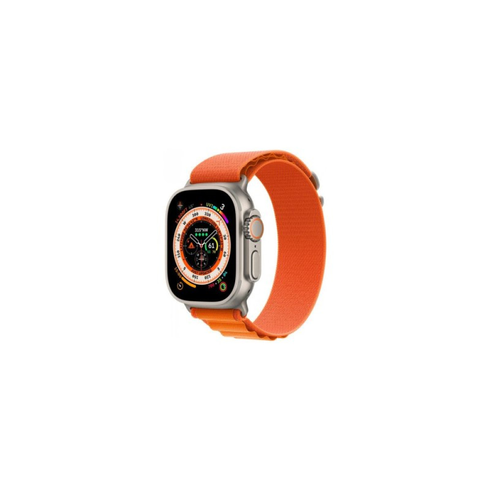 Смарт-годинник Apple Watch Ultra GPS + Cellular, 49mm Titanium Case with Orange Alpine Loop -Large (MQFM3UL/A)
