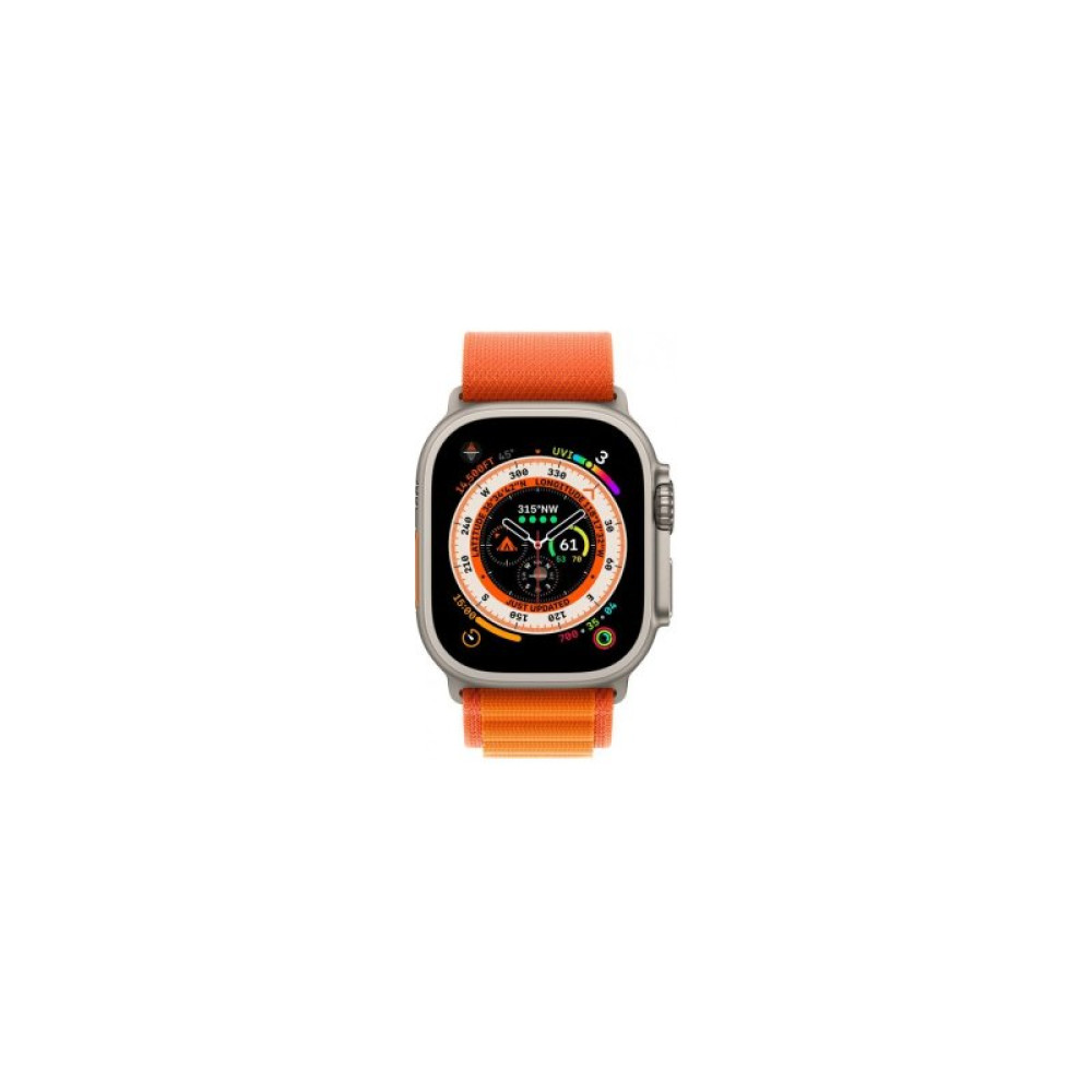 Смарт-годинник Apple Watch Ultra GPS + Cellular, 49mm Titanium Case with Orange Alpine Loop -Large (MQFM3UL/A)