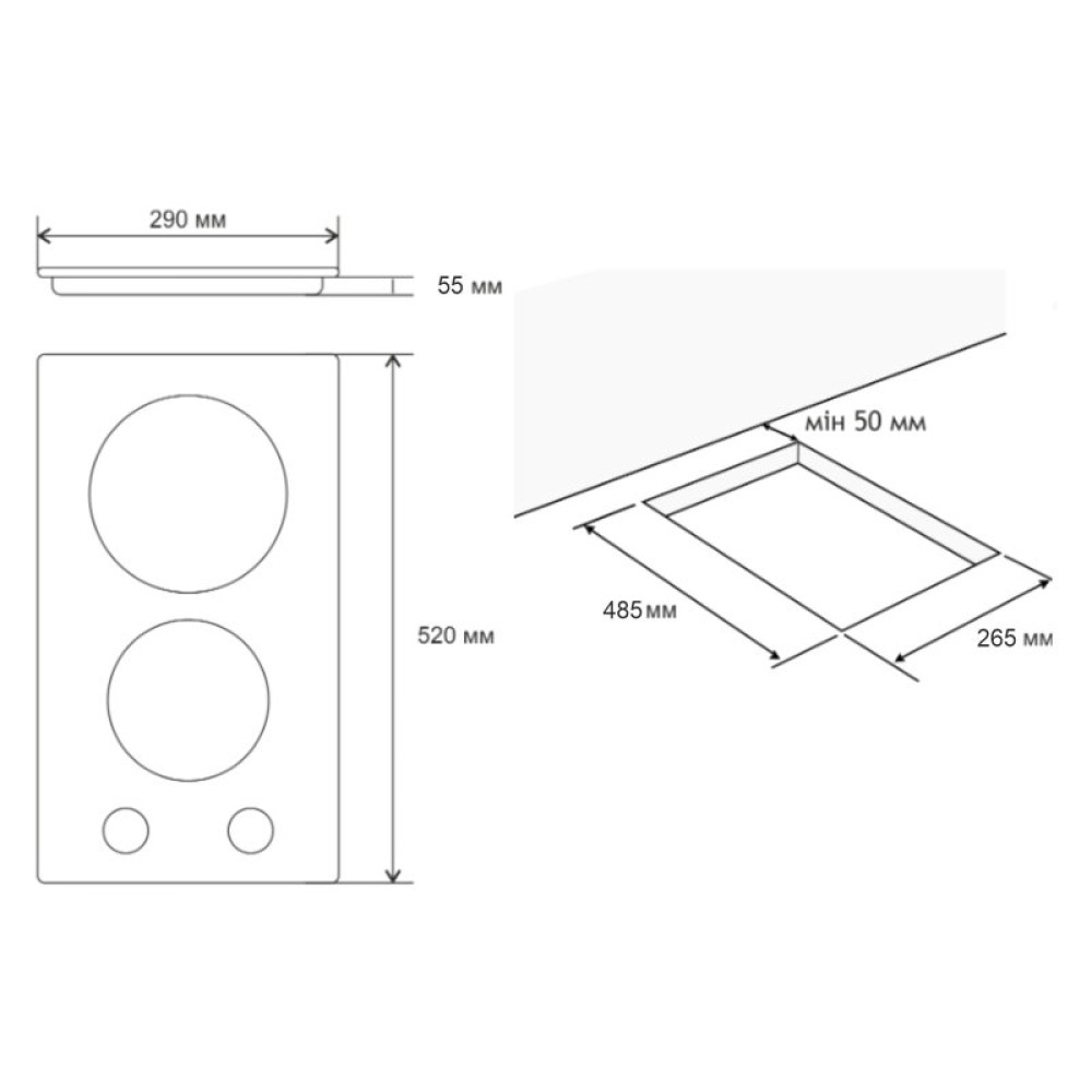 Варочна поверхня Jantar HGF 30 BL V