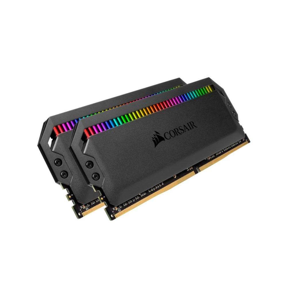 Модуль памяти для компьютера DDR4 32GB (2x16GB) 3200 MHz Dominator Platinum RGB Black Corsair (CMT32GX4M2C3200C16)
