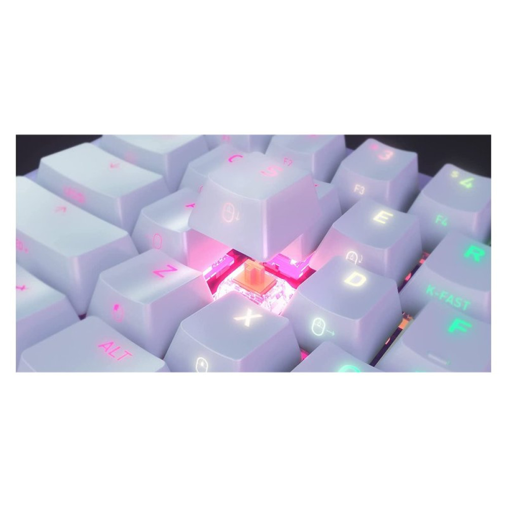 Клавиатура Xtrfy K5 68 keys Kailh Red Hot-swap RGB UA White (K5-RGB-CPT-TPWHITE-R-UKR)