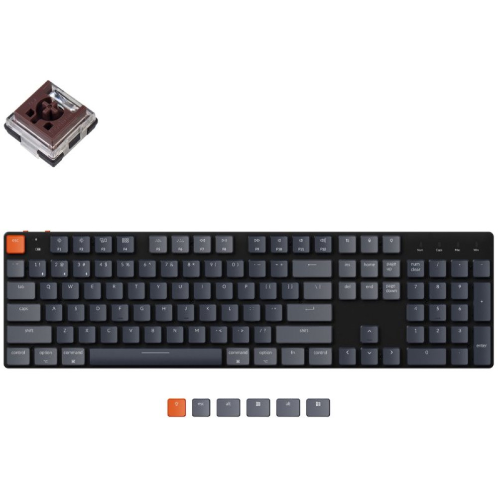Клавіатура Keychron K5SE 104 Key Optical Brown White Led Hot-Swap Wireless UA Black (K5SED3_KEYCHRON)