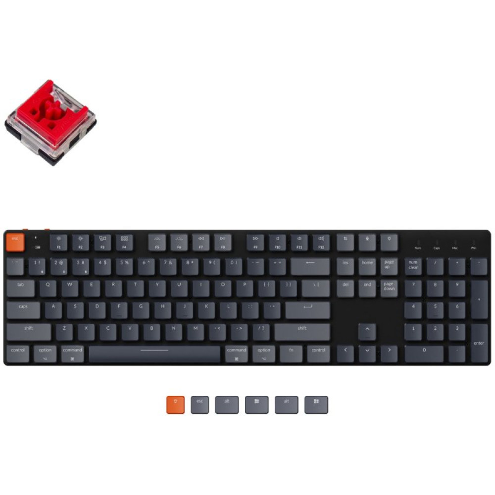 Клавіатура Keychron K5SE 104 Key Optical Red White Led Hot-Swap Wireless UA Black (K5SED1_KEYCHRON)