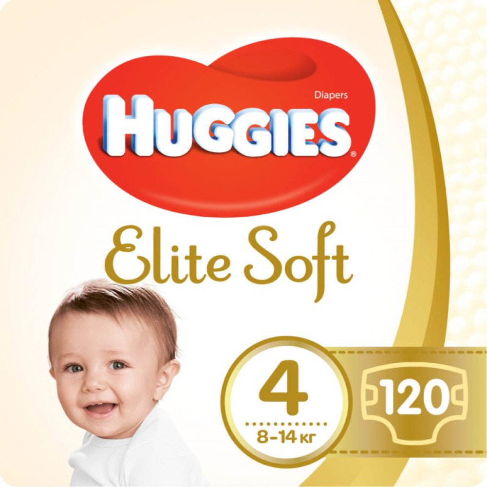 Подгузник Huggies Elite Soft L размер 4 (8-14 кг) Box 120 (5029053578125)