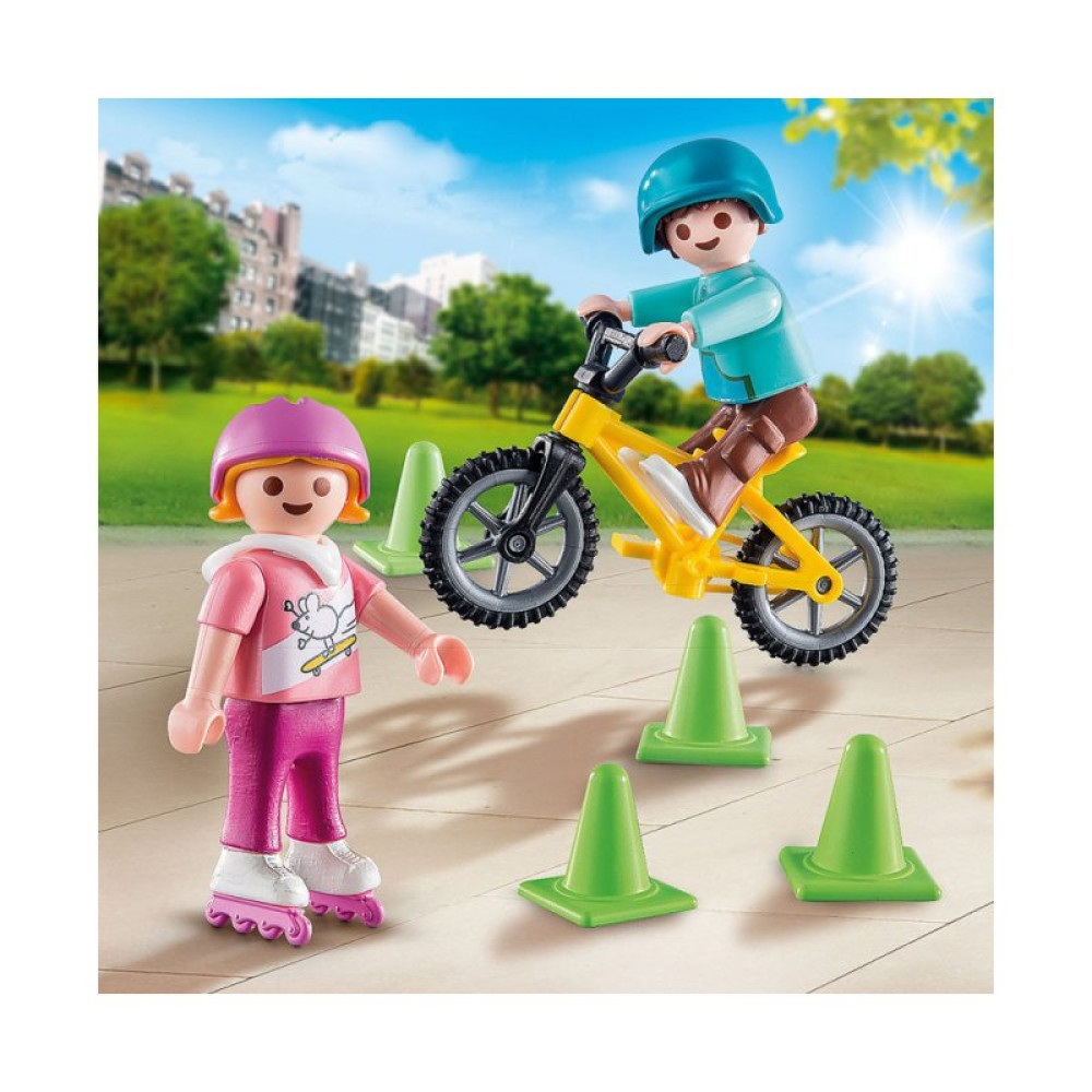 Конструктор Playmobil Дети на велосипеде и роликах (6336479)
