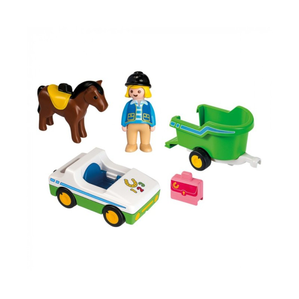 Конструктор Playmobil Машина с повозкой и лошадью (6336518)