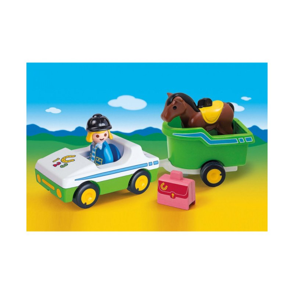 Конструктор Playmobil Машина с повозкой и лошадью (6336518)