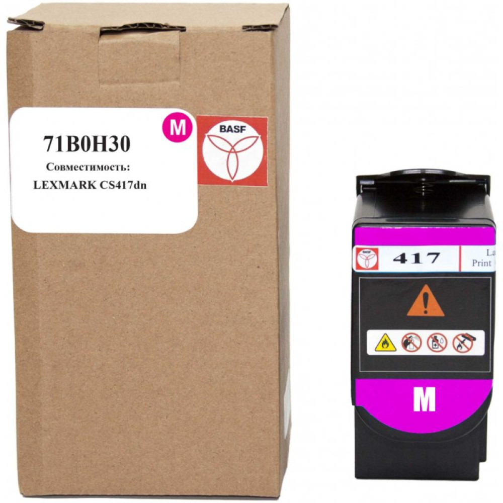 Тонер-картридж BASF Lexmark CS417dn 71B0H30 Magenta (BASF-KT-71B0H30)_