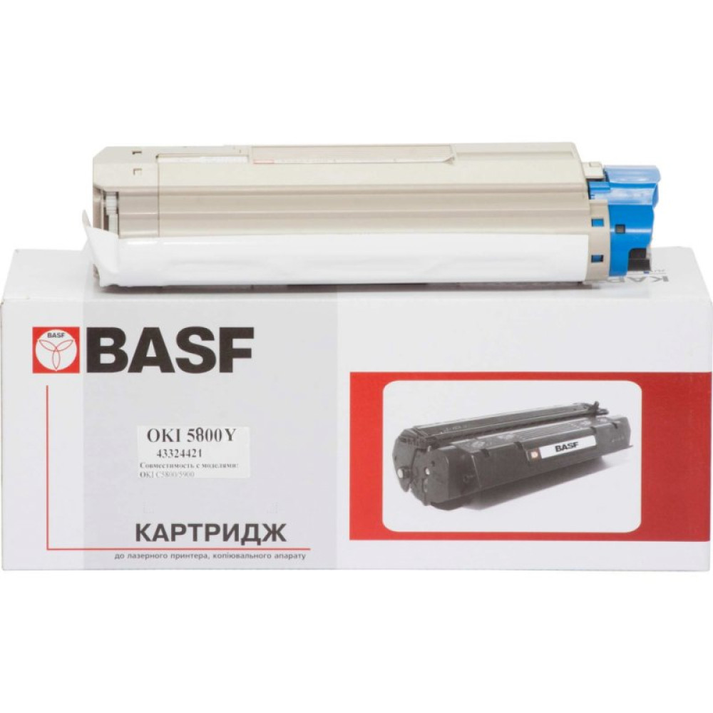 Тонер-картридж BASF OKI C5800/5900 Yellow 43324421 (KT-C5800Y-43324421)_