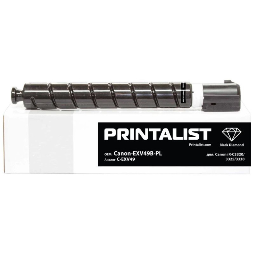 Тонер-картридж Printalist Canon iR-C3320/3325/3330, C-EXV49 Black (Canon-EXV49B-PL)_
