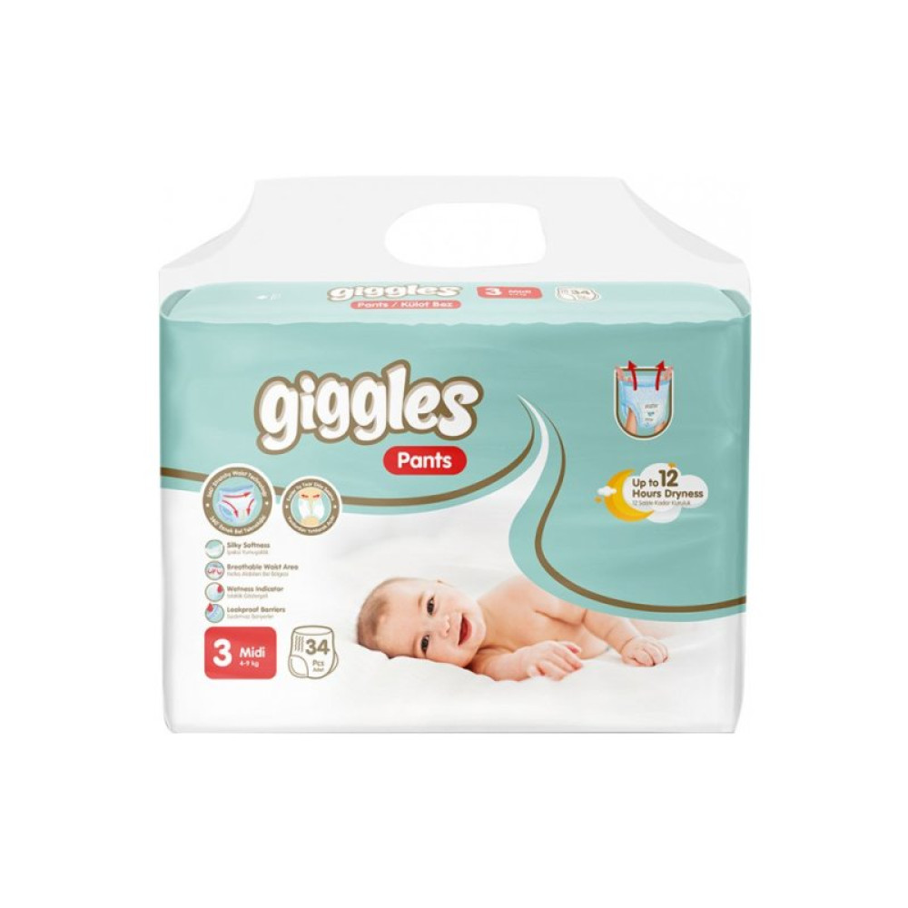 Подгузник Giggles midi 5-9 кг 34 шт (8680131205134) Подгузник Giggles midi 5-9 кг 34 шт (8680131205134)