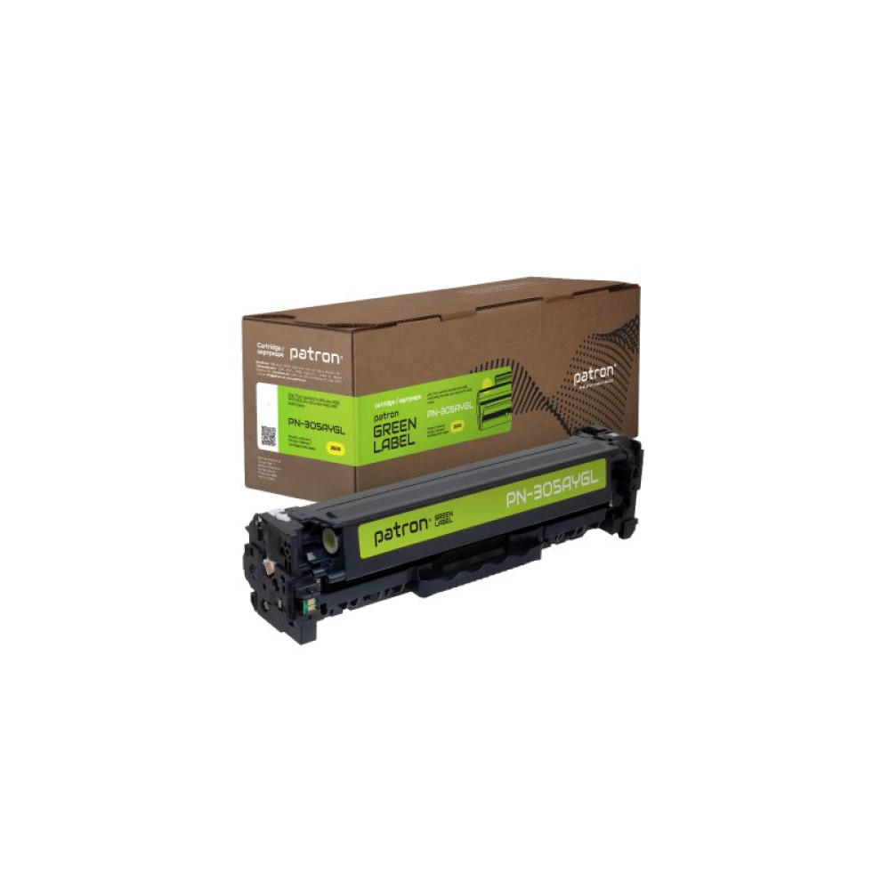 Картридж Patron HP 305A (CE412A) yellow Green Label (PN-305AYGL)