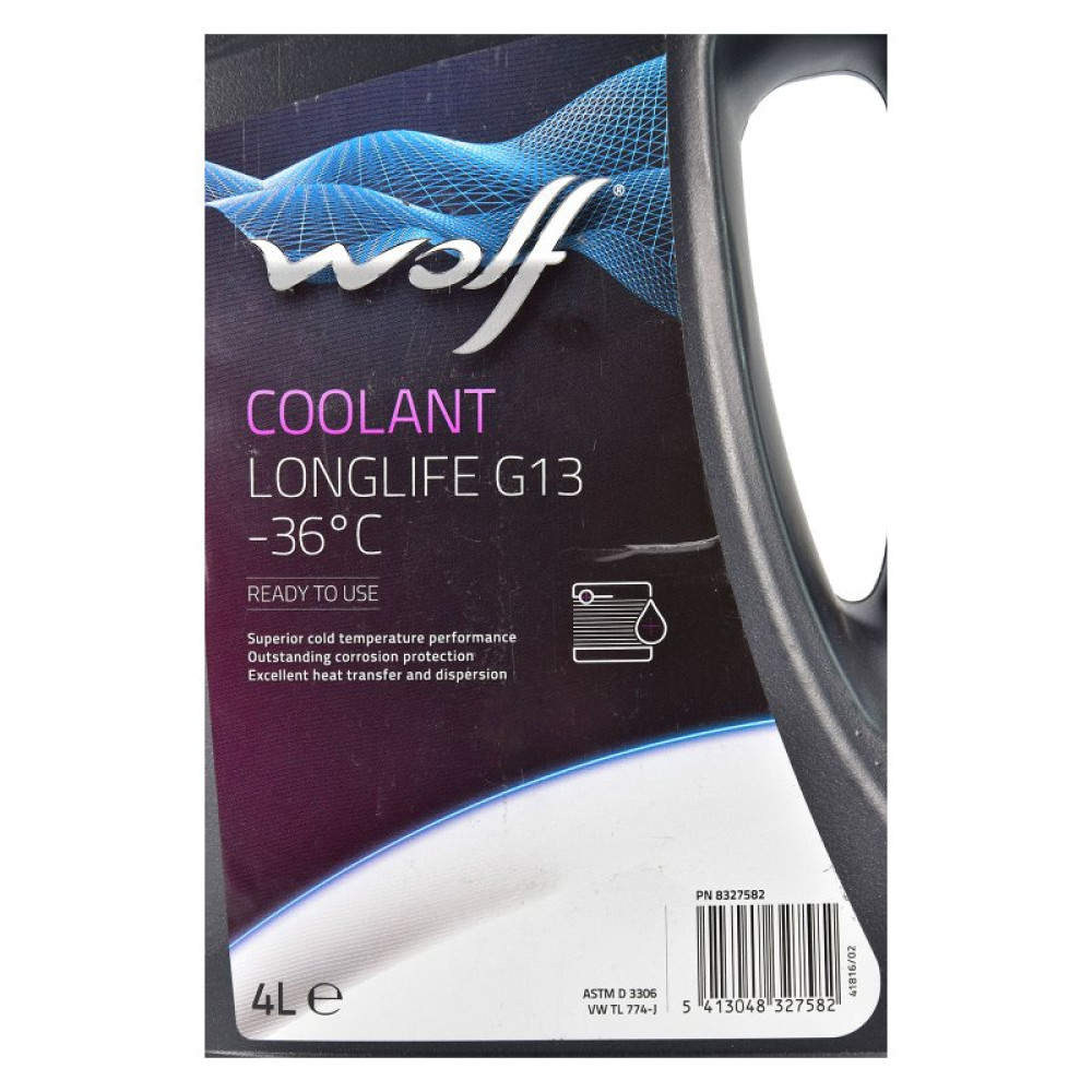 Антифриз Wolf COOLANT LONGLIFE G13 -36C 4л (8327582)