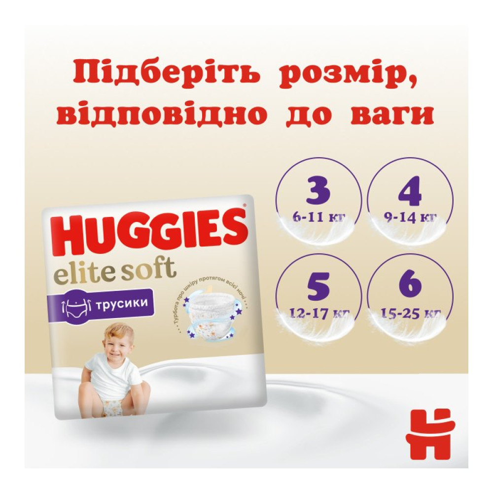 Подгузник Huggies Elite Soft 5 (12-17кг) Mega 34 шт (5029053549354)