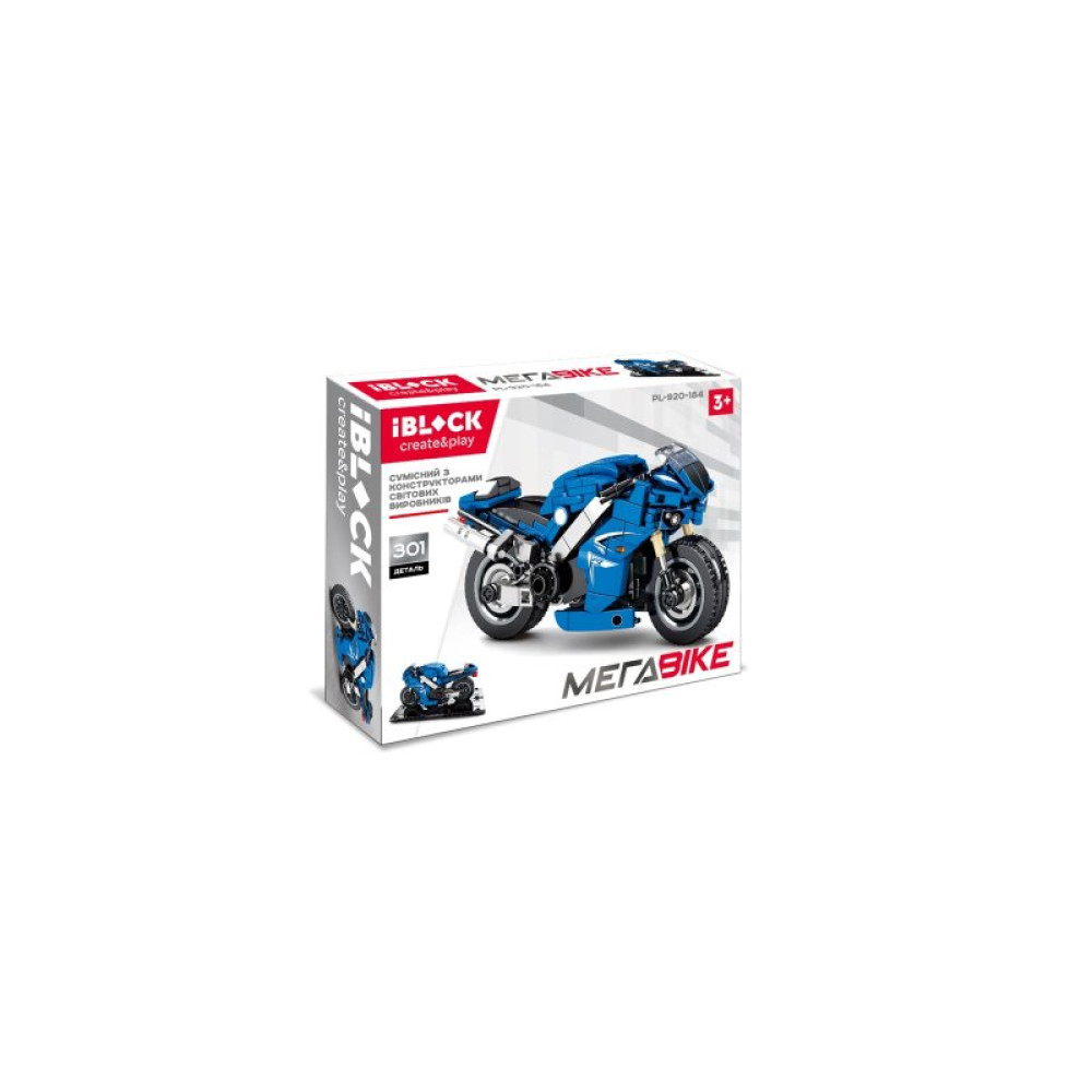 Конструктор iBlock Мега Bike Спортивний мотоцикл синій (PL-920-184)