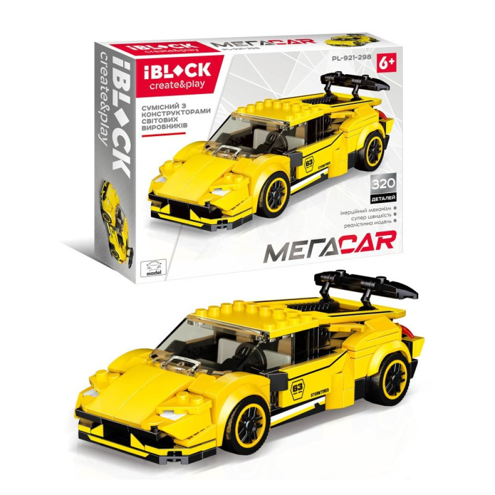 Конструктор iBlock Спорткар желтый (PL-921-298)