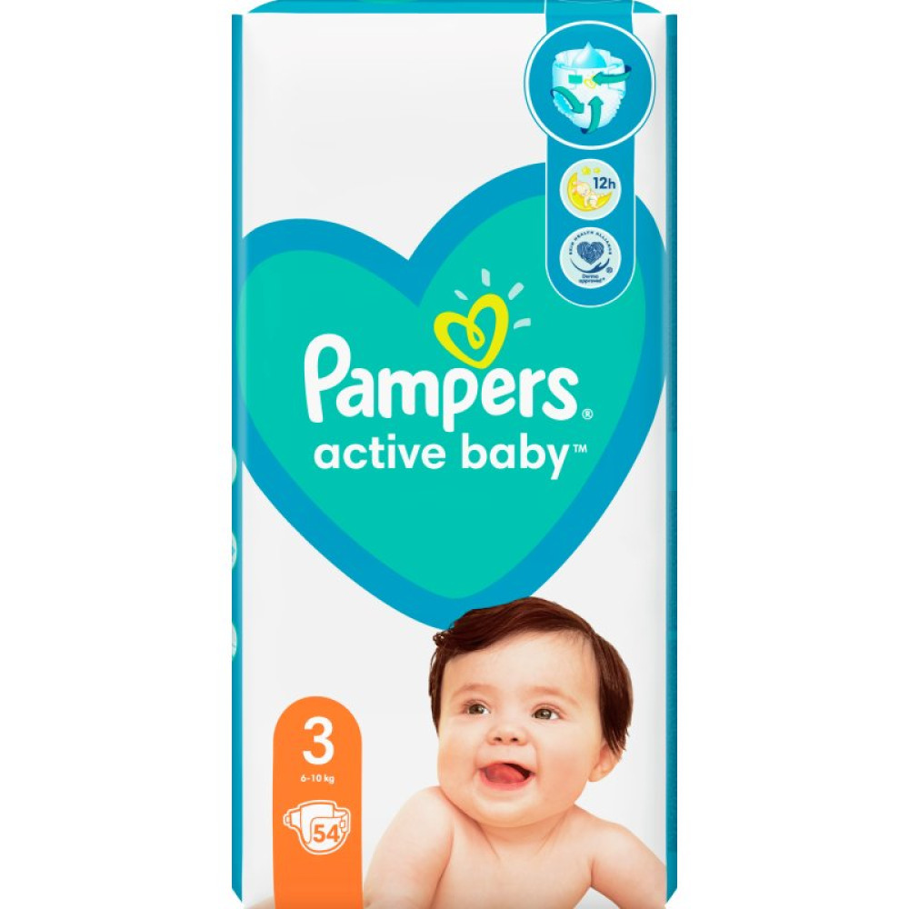 Подгузник Pampers Active Baby Размер 3 (6-10 кг) 54 шт (8001090948977) Подгузник Pampers Active Baby Размер 3 (6-10 кг) 54 шт (8001090948977)