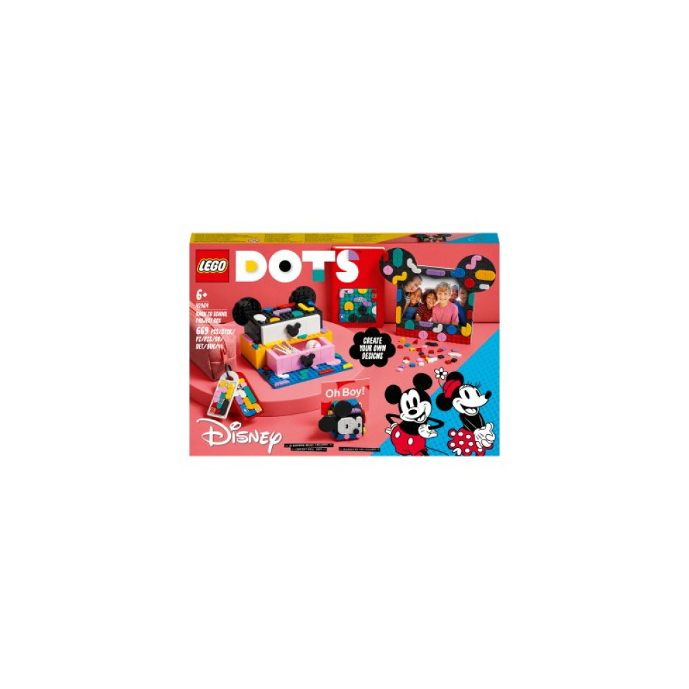 Конструктор LEGO DOTS Коробка «Снова в школу» из Микки и Минни Маусами 669 деталей (41964) Конструктор LEGO DOTS Коробка «Снова в школу» из Микки и Минни Маусами 669 деталей (41964)