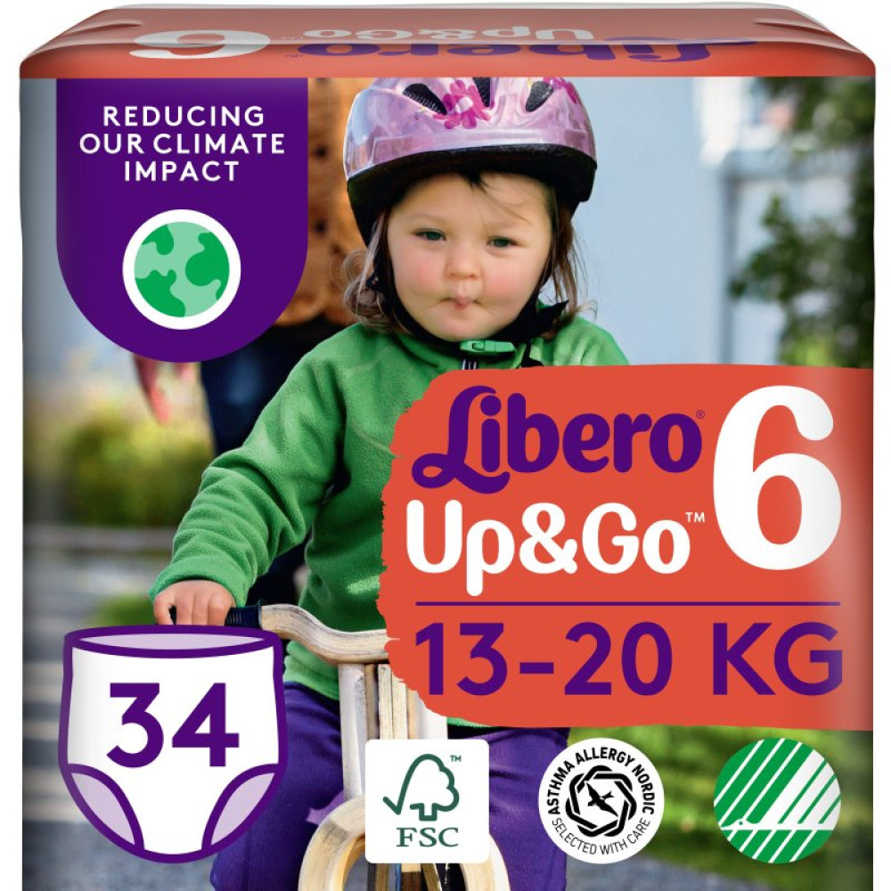 Подгузник Libero Up&Go Размер 6 (13-20 кг) 34 шт (7322541742861)