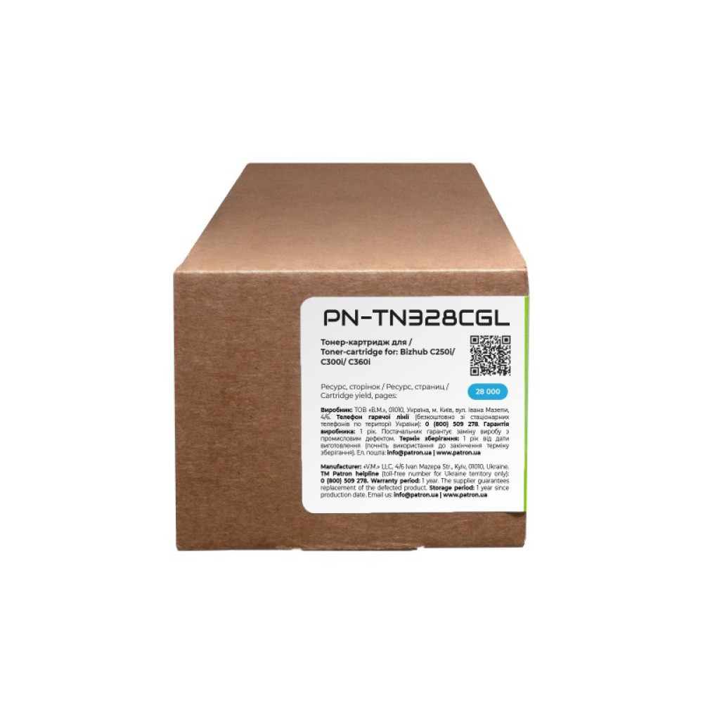 Тонер-картридж Patron Konica Minolta TN-328 Green Label, Cyan (PN-TN328CGL)