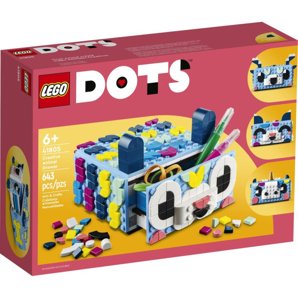 Конструктор LEGO DOTS Креативный ящик «Животные» 643 детали (41805)