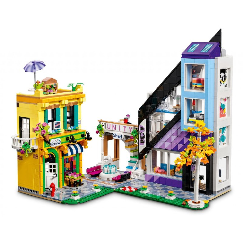 Конструктор LEGO Friends Цветочные и дизайнерские магазины в центре города 2010 деталей (41732)