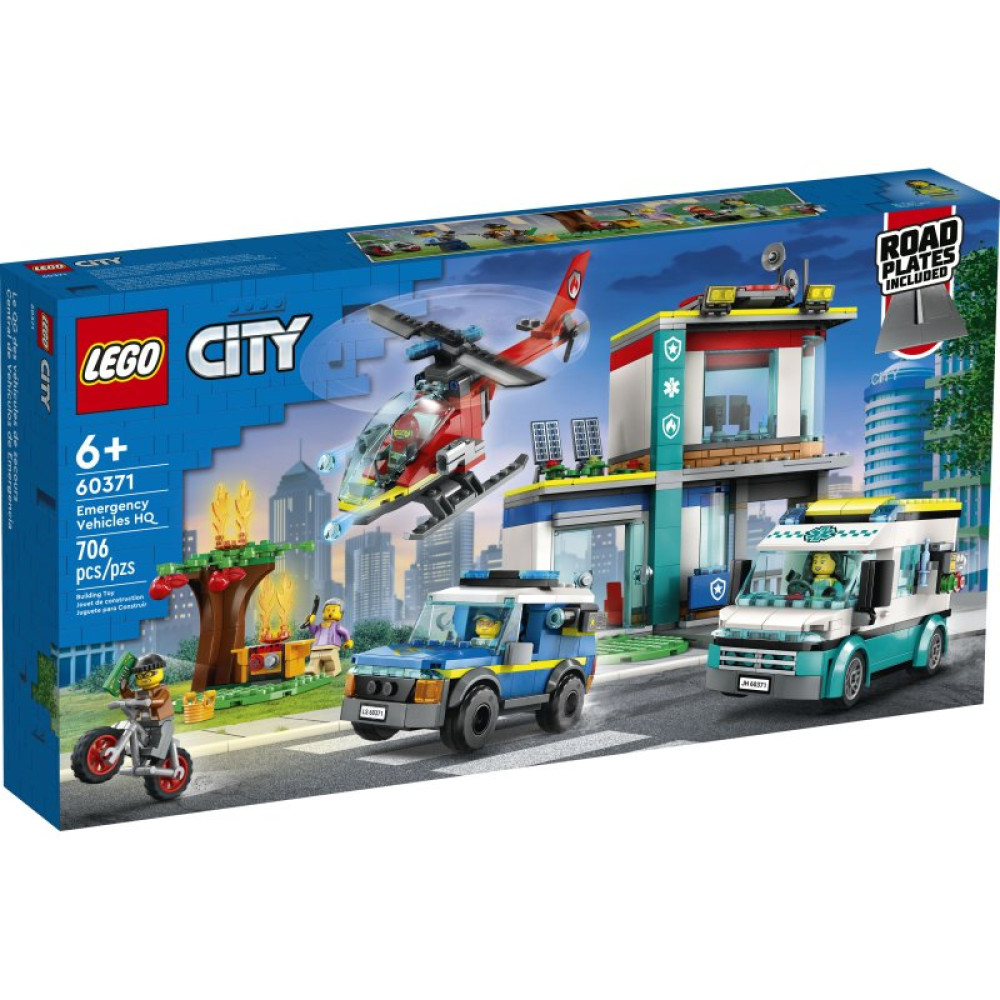 Конструктор LEGO City Центр управления спасательным транспортом 706 деталей (60371)