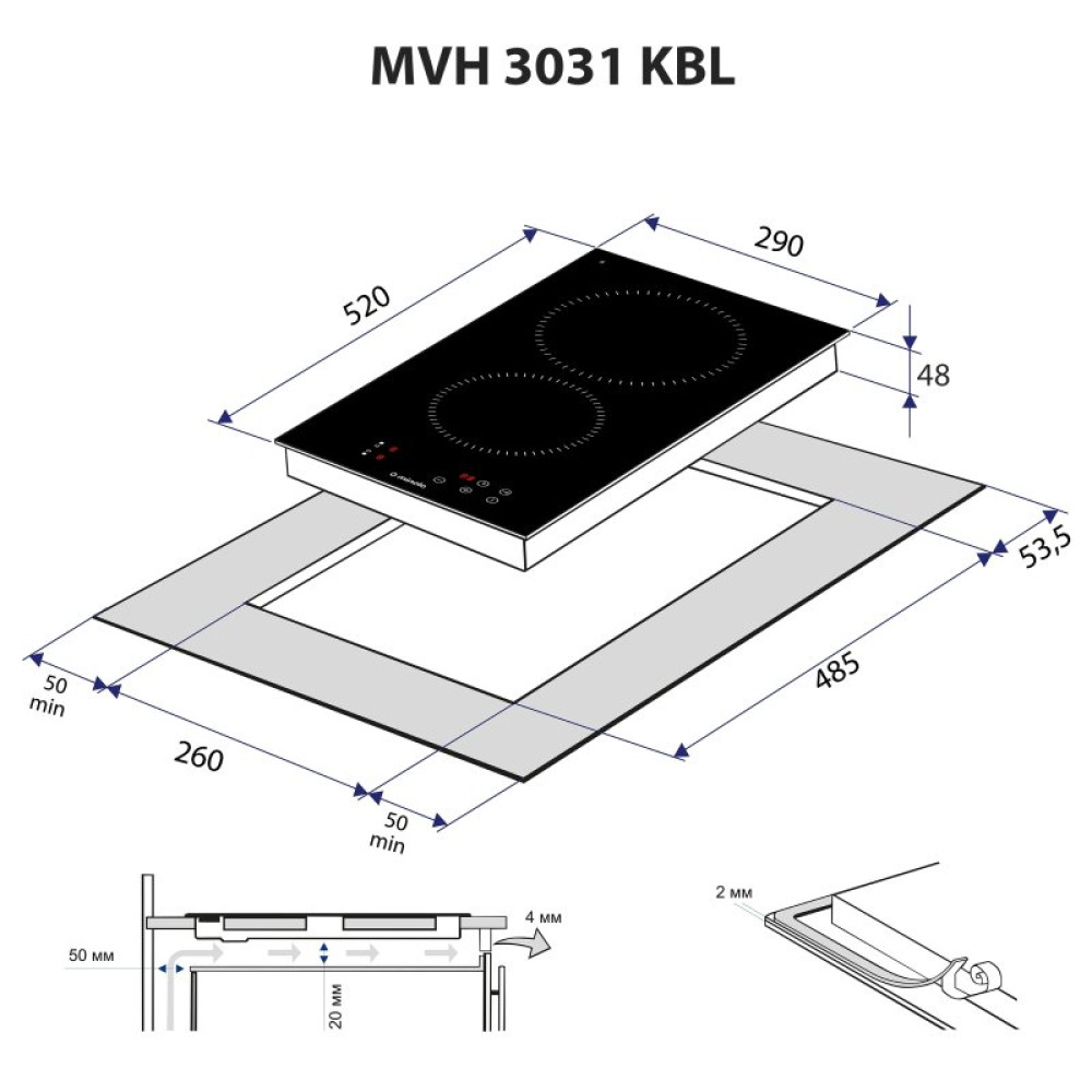 Варочная поверхность Minola MVH 3031 KBL