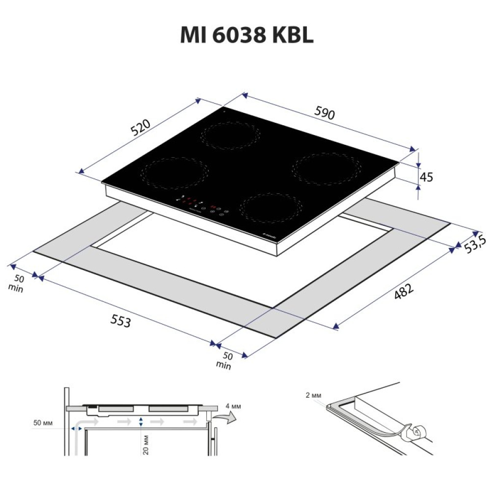 Варочная поверхность Minola MI 6038 KBL