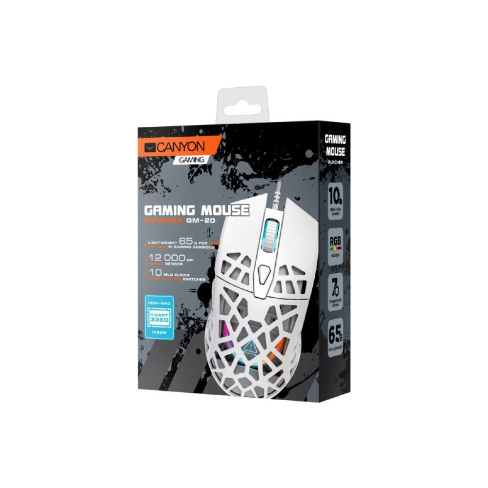 Мышка Canyon Puncher GM-20 USB White (CND-SGM20W)