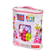 Конструктор Mega Bloks рожевий у мішку 60 деталей (DCH54)