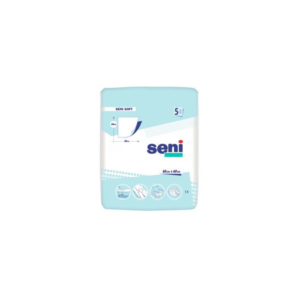 Пелюшки для малюків Seni Soft 60x60 см 5 шт (5900516690311) Пелюшки для малюків Seni Soft 60x60 см 5 шт (5900516690311)