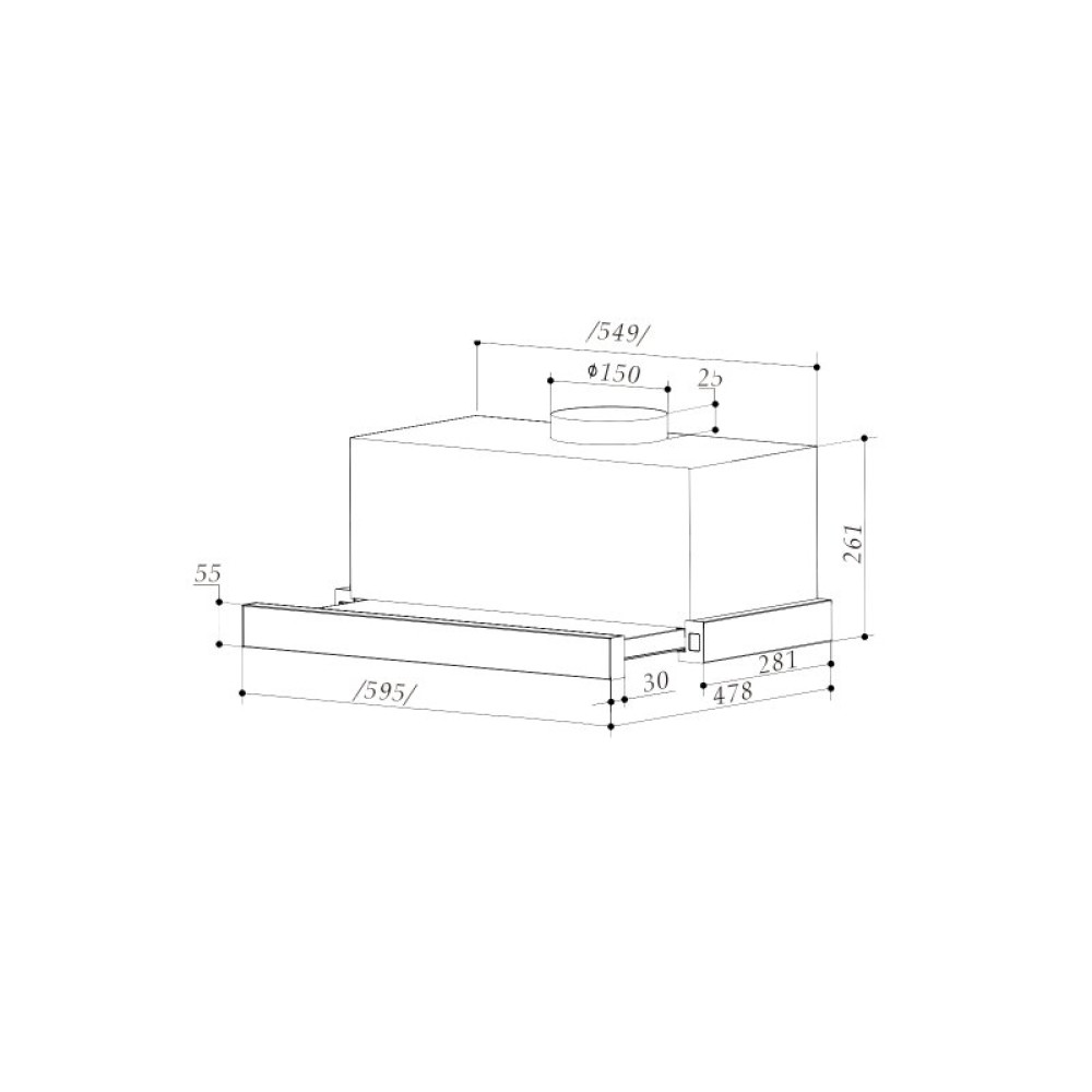 Витяжка кухонна Interline SLIM ULTRA X/S A/60 (SLIMULTRAX/SA/60)