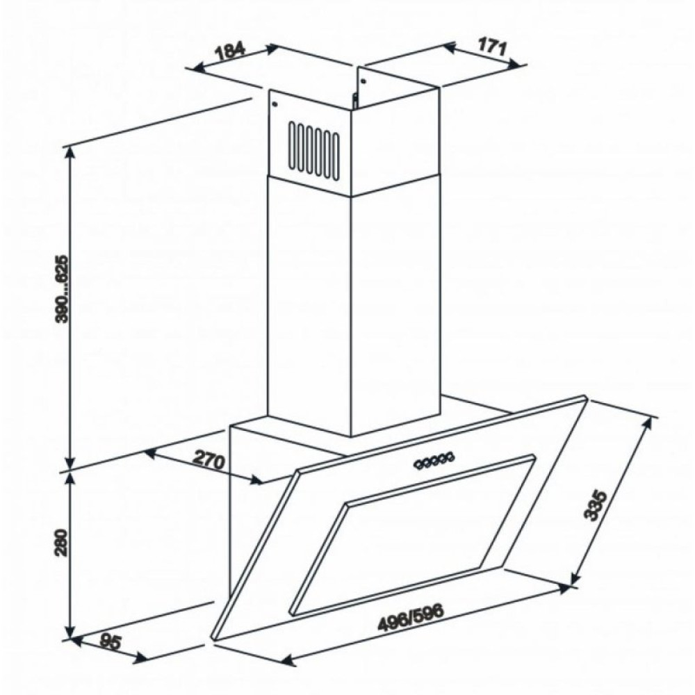 Вытяжка кухонная Eleyus VERTICAL 470 50 WH