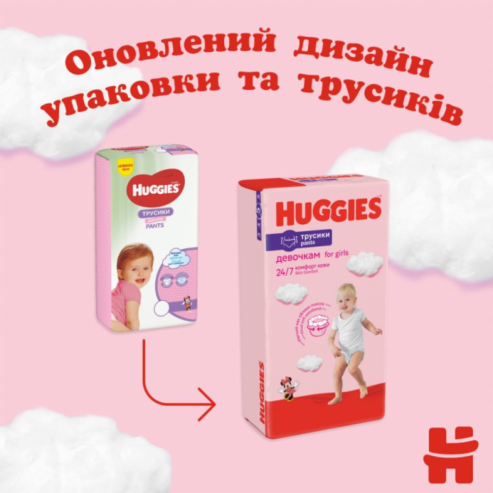 Подгузник Huggies Pants 6 M-Pack 15-25 кг для девочек 88 шт (5029054568217) Подгузник Huggies Pants 6 M-Pack 15-25 кг для девочек 88 шт (5029054568217)