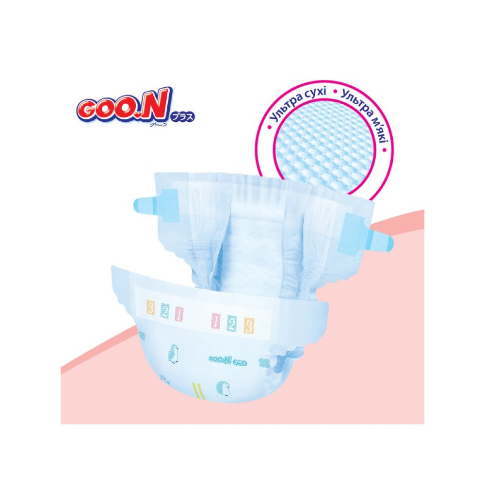 Подгузник GOO.N Plus для новорожденных до 5 кг размер SS на липучках 36 шт (843333)