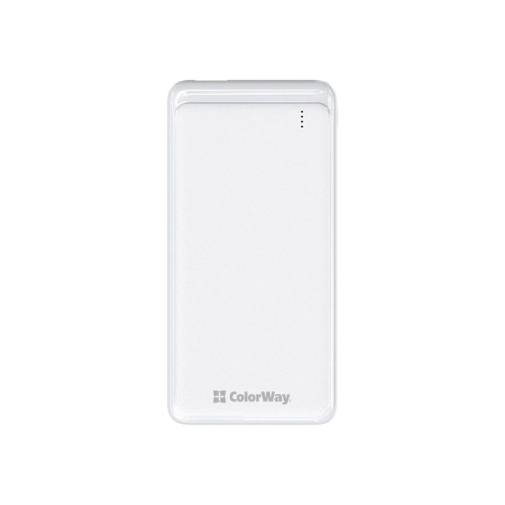 Батарея универсальная ColorWay 10 000 mAh Slim, White (CW-PB100LPF2WT)