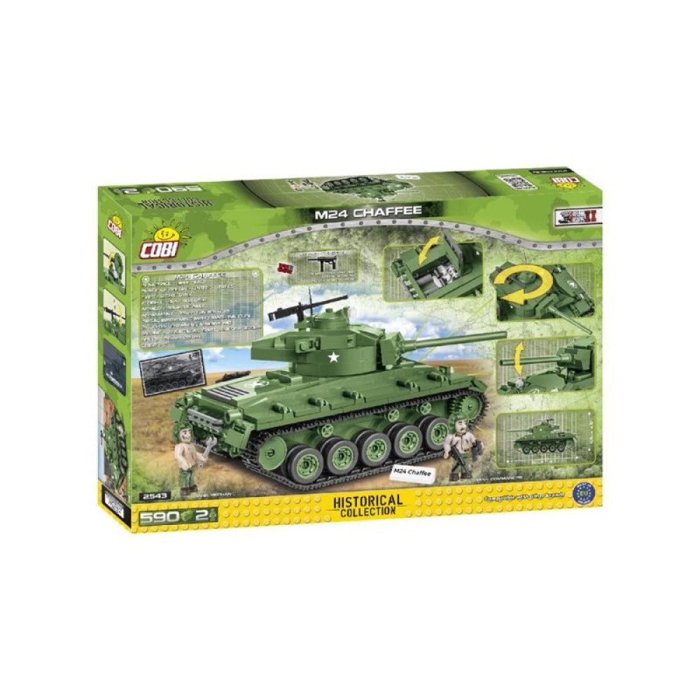 Конструктор Cobi Вторая Мировая Война Танк M24 Чаффи, 590 деталей (COBI-2543)