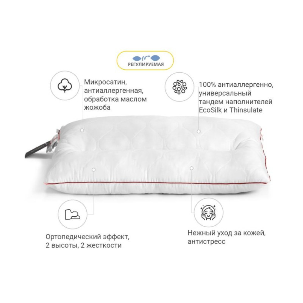 Подушка MirSon ортопедическая Deluxe Eco Jojo 182 Cредняя 50x70 см (2200000398536) Подушка MirSon ортопедическая Deluxe Eco Jojo 182 Cредняя 50x70 см (2200000398536)
