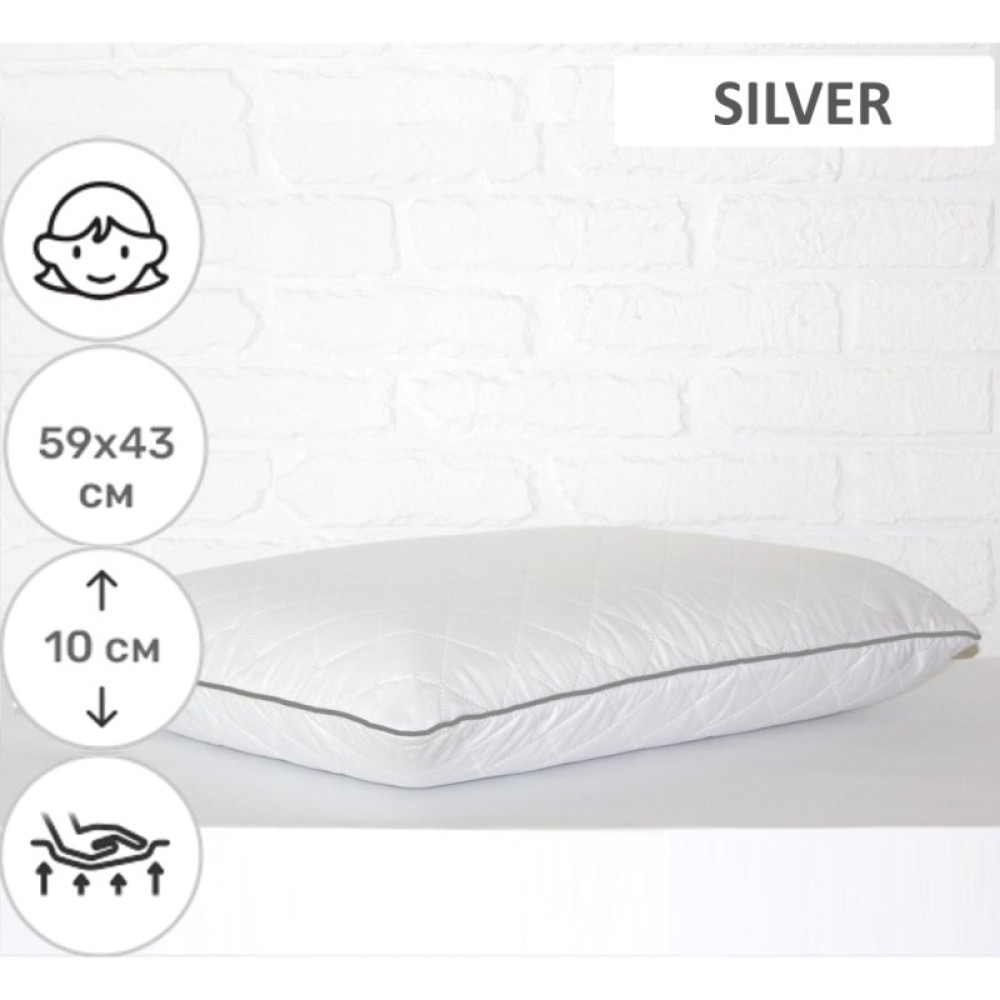 Подушка MirSon ортопедическая №6083 Steep Line Silver WoMen 59х43х10 (2200003262377)