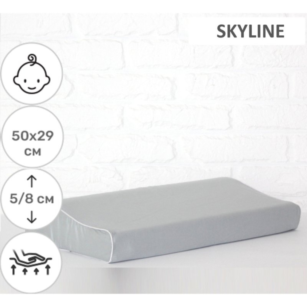 Подушка MirSon ортопедическая №6114 Delicate satin Skyline Kiddy Boy 50х29х (2200003262681)