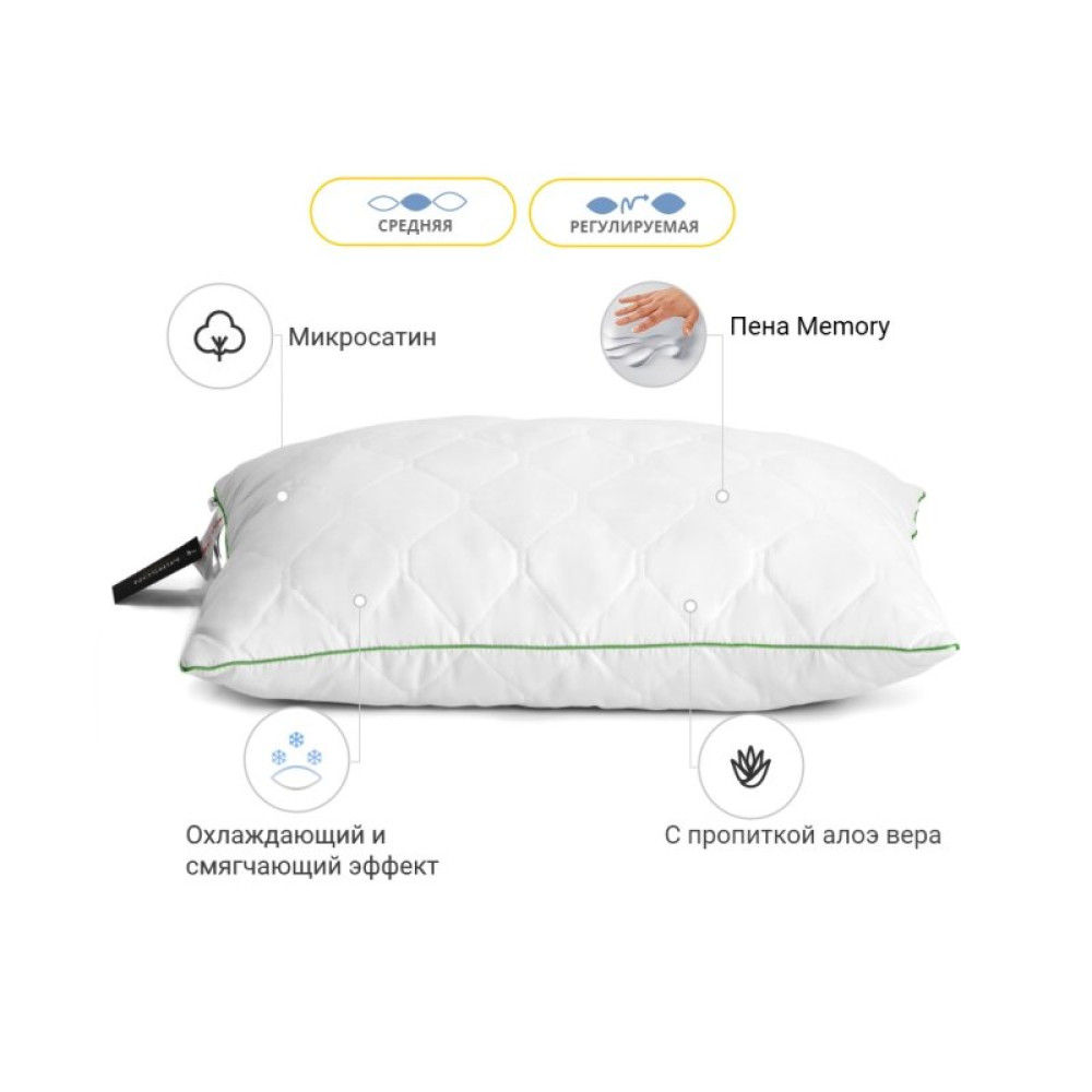 Подушка MirSon 1471 Eco Aloe Vera memory effekt Середня 50х70 см (2200001539877) Подушка MirSon 1471 Eco Aloe Vera memory effekt Середня 50х70 см (2200001539877)