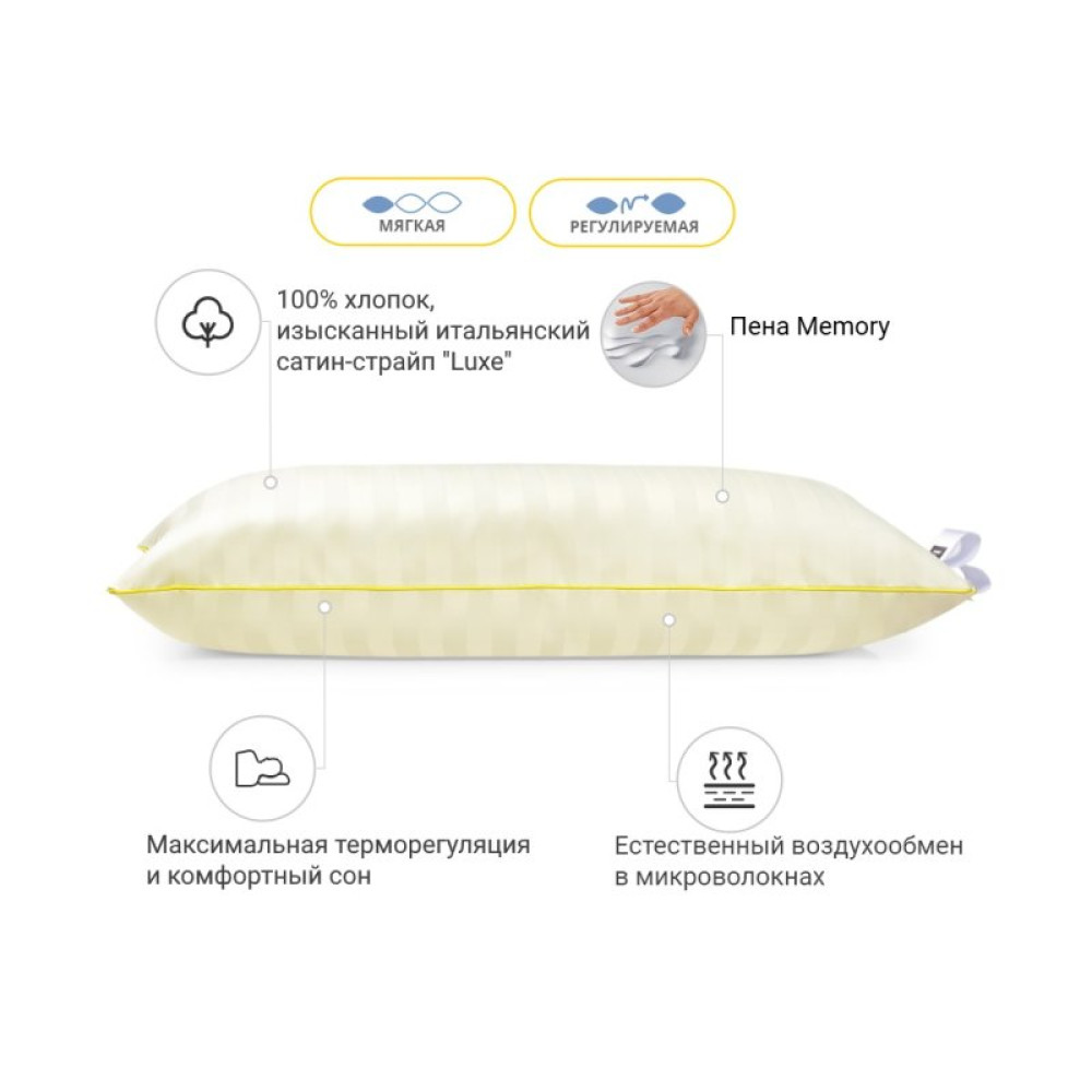 Подушка MirSon 1483 Carmela Hand Made memory effekt Мягкая 40х40 см (2200003263299)